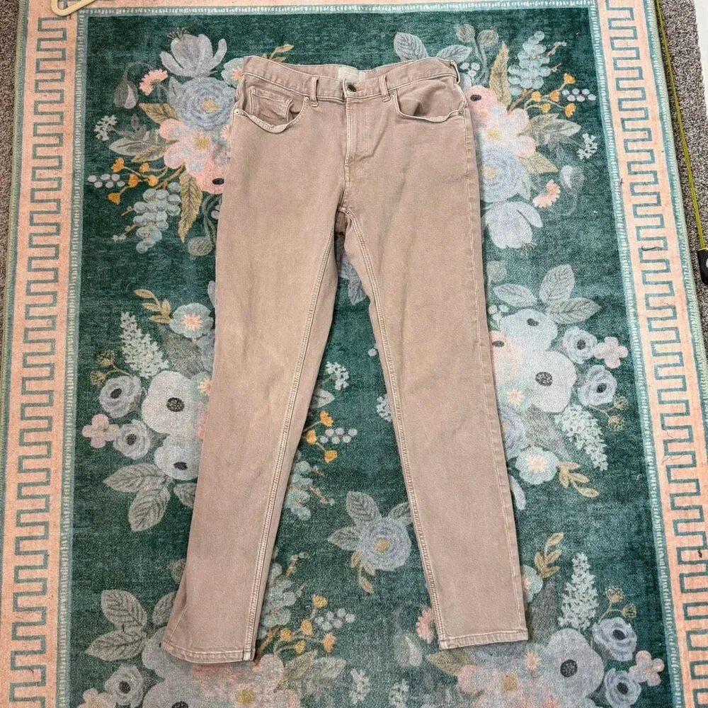 Everlane Jeans Mens 32x32 Brown tan Denim Organic Cotton Straight Leg Slim Fit‎
